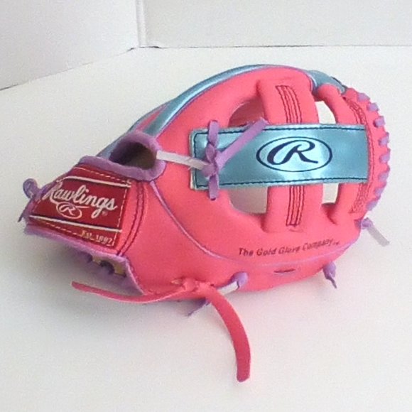 SALE - Rawlings 9" Players Series T-Ball Glove RHT (Colorful - Pink/Blue/Purple) - Picture 3 of 7